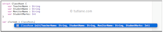 Swift Structure Instance with Defined Properties