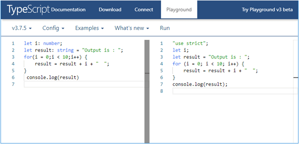 Online typescript playground