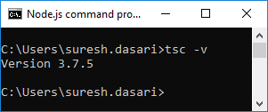 Verify installed typescript version in node.js command console